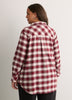 Plaid Flannel Tunic Buttoned-Down Shirt