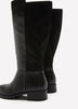 Extra Wide Width, Black Tall Faux-Leather Low-Block-Heel Boot