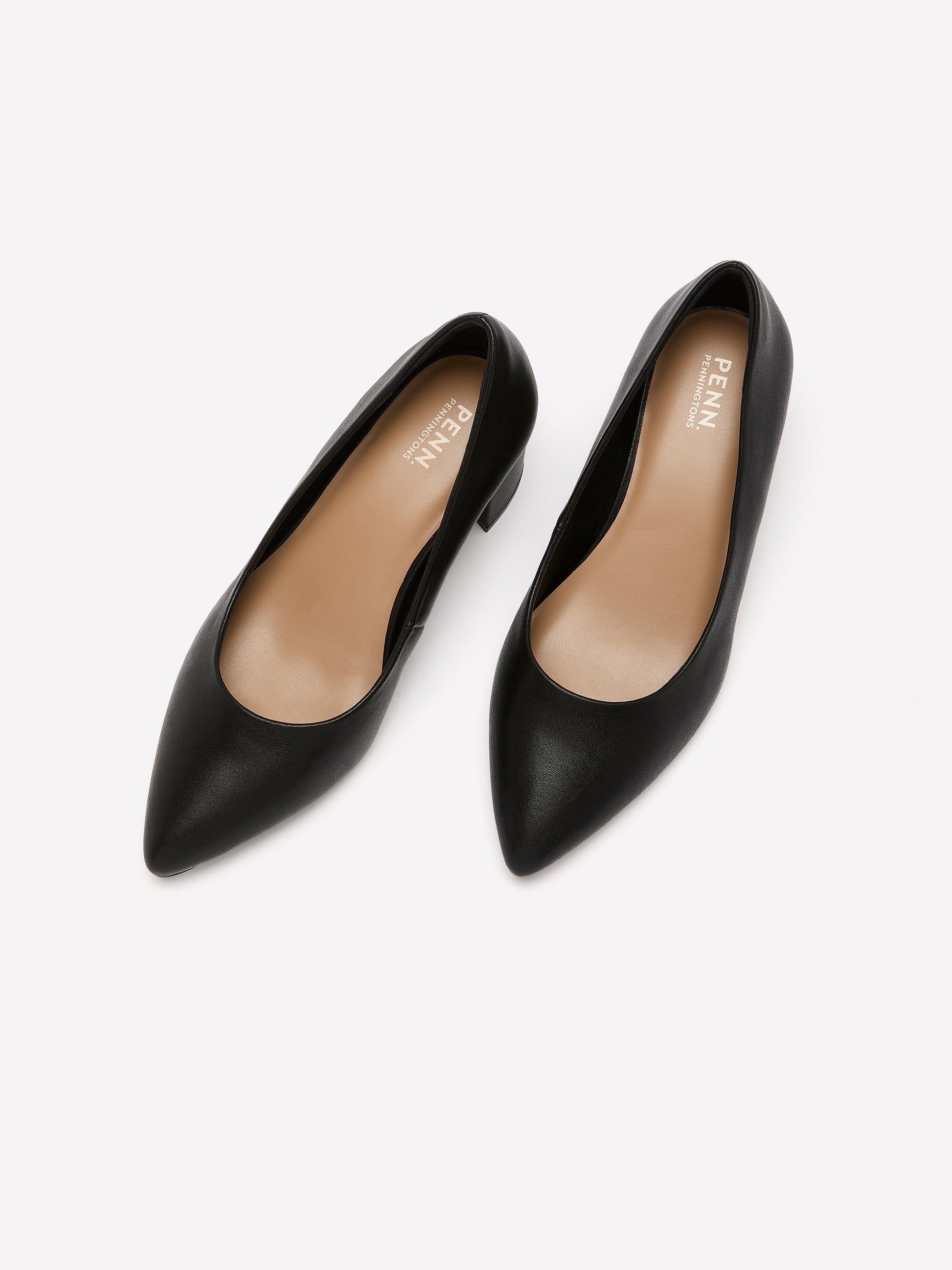 Wide Width, Josephine Black Faux Leather High Block Heel Shoe