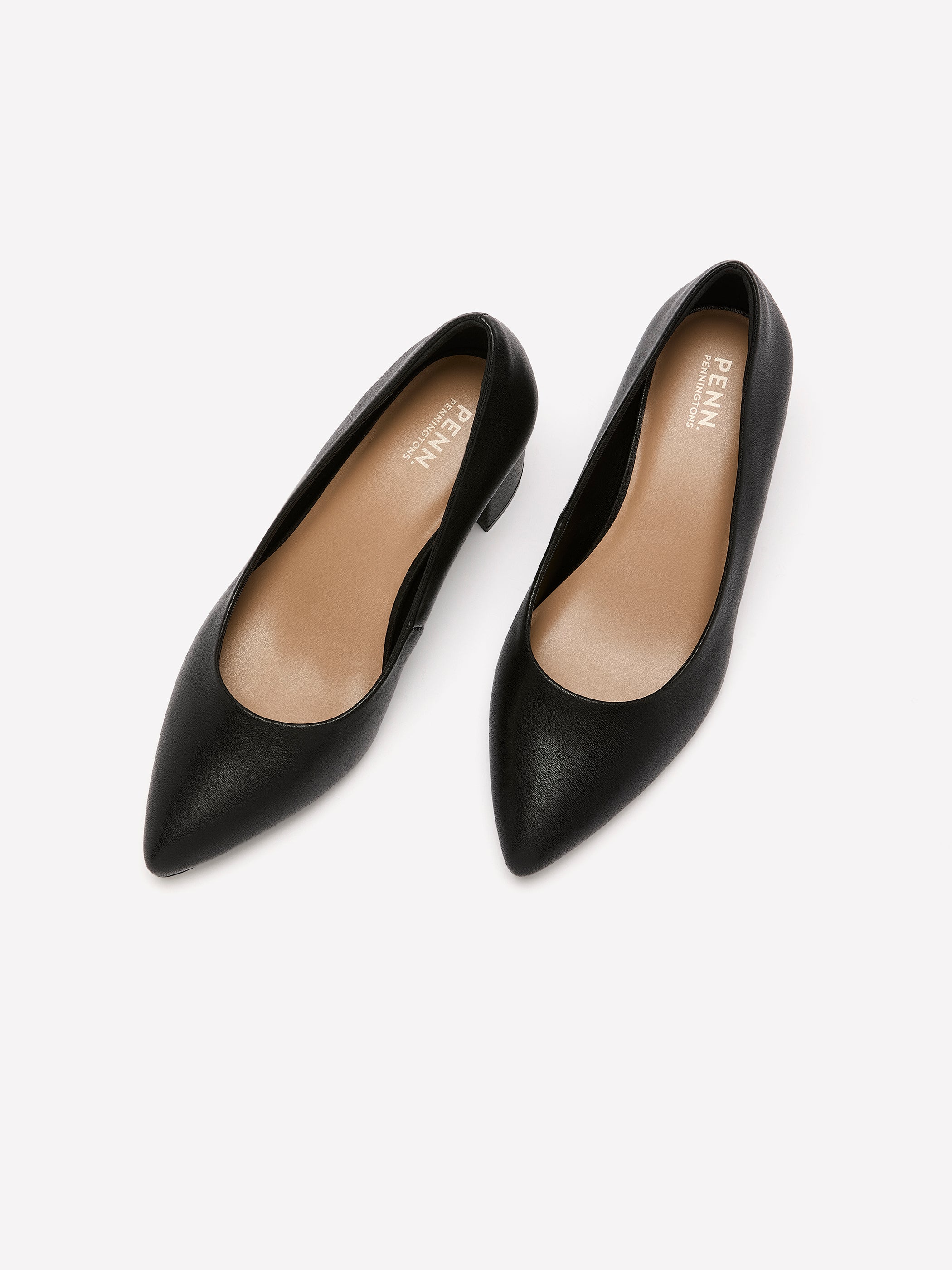 Wide Width, Josephine Black Faux Leather High Block Heel Shoe
