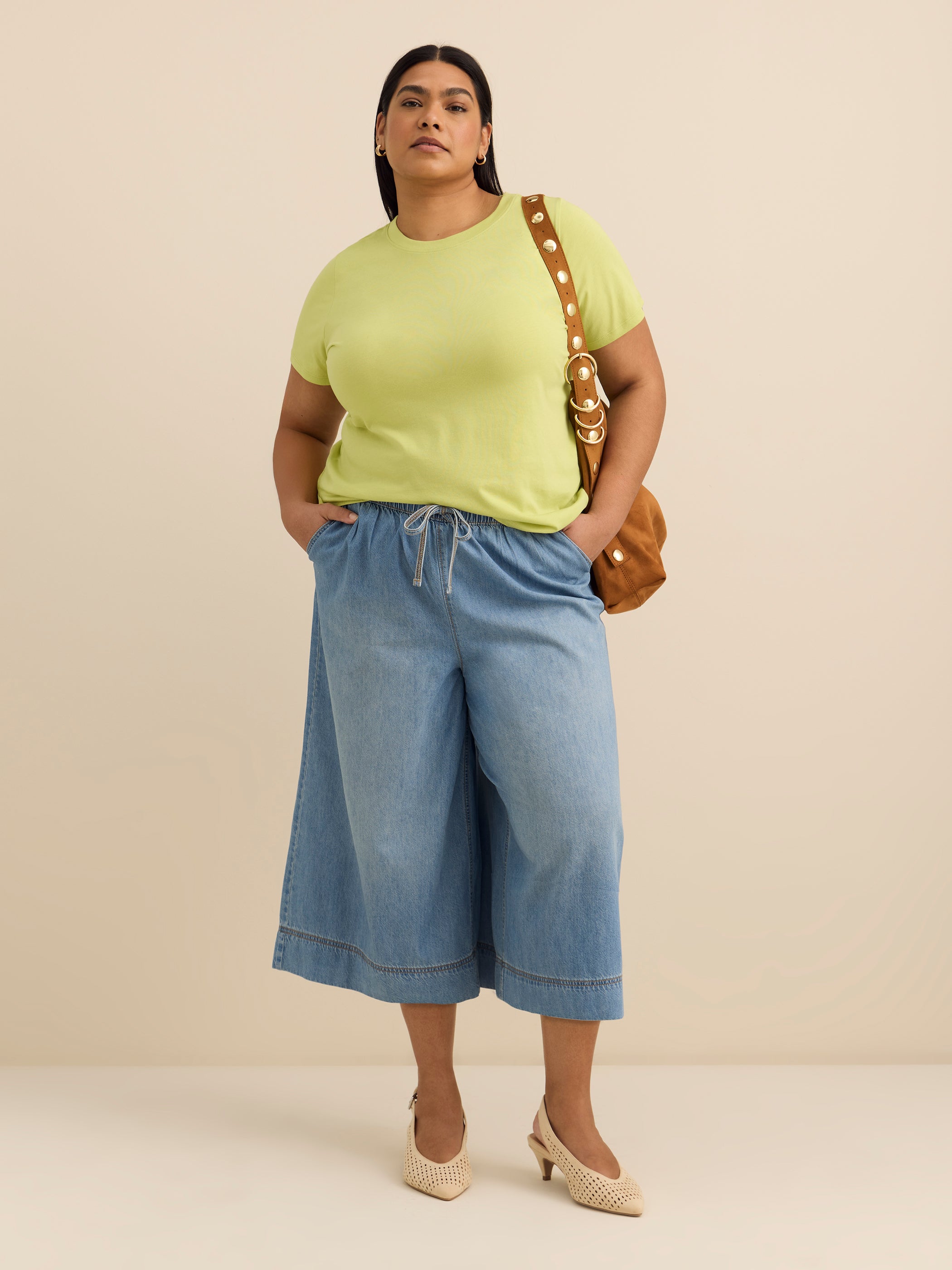 Crewneck Short-Sleeve Knit Top