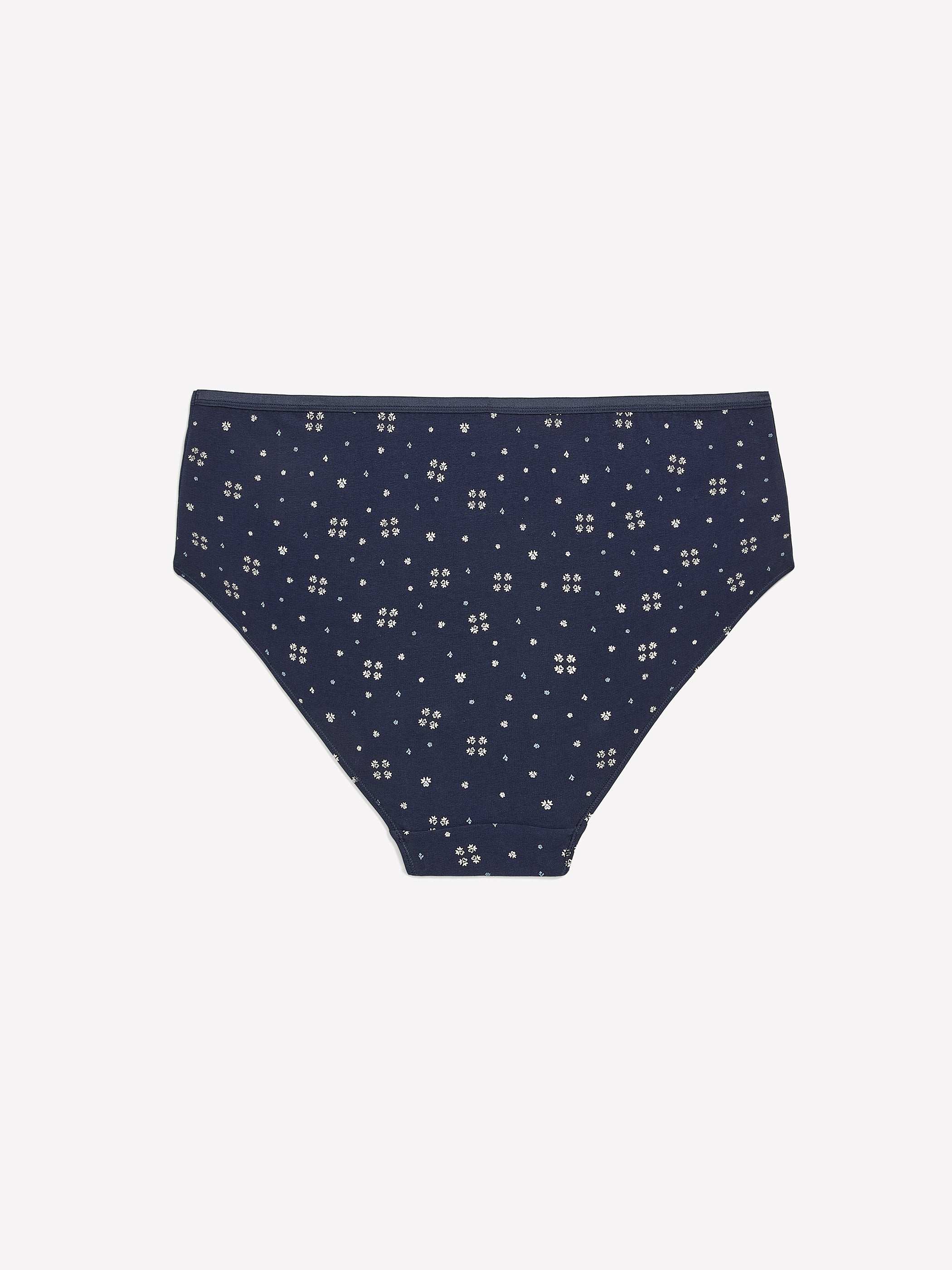 Blue High-Cut Cotton Blend Brief with Heart and Clover Print - tiVOGLIO