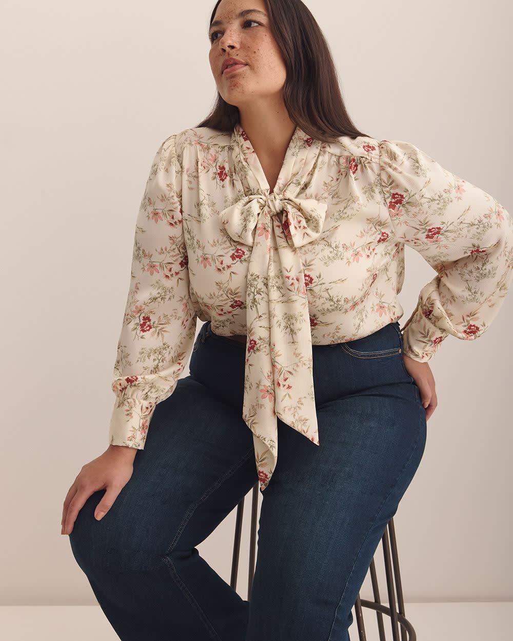 Pantalon en denim à  jambe ultra large avec couture avancée- Addition Elle