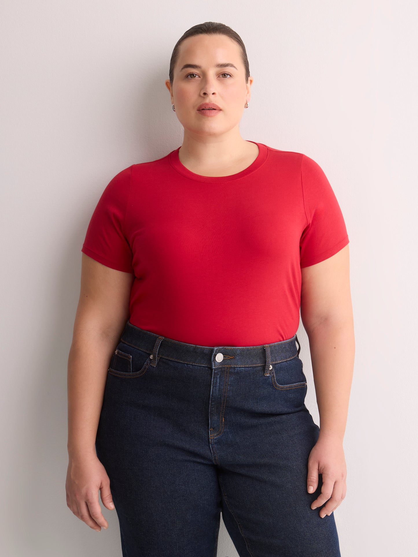 Crewneck Short-Sleeve Knit Top
