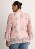 Split-Neck Long Flounce Sleeve Asymmetrical Blouse