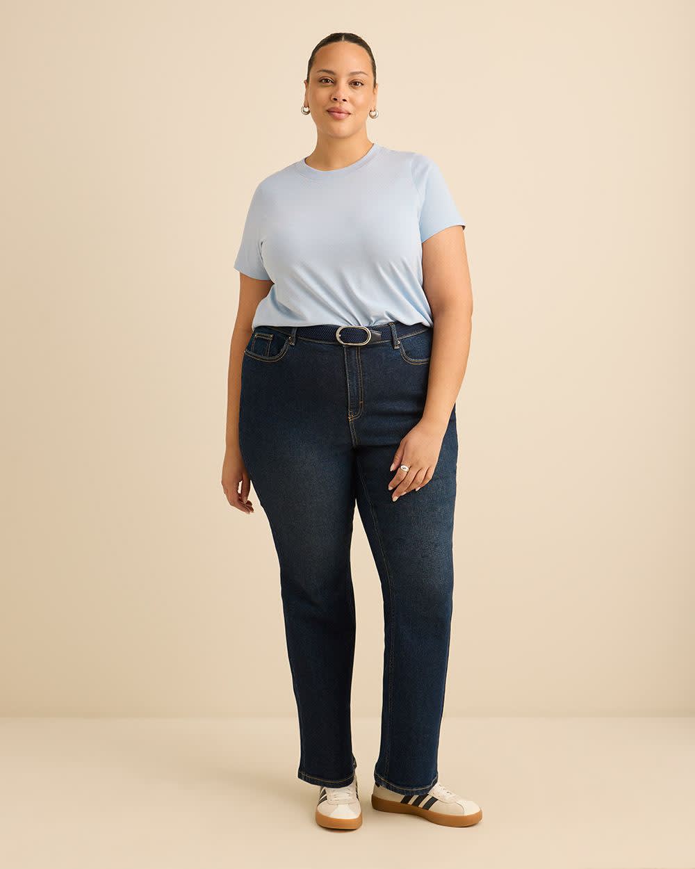 Crewneck Short-Sleeve Knit Top