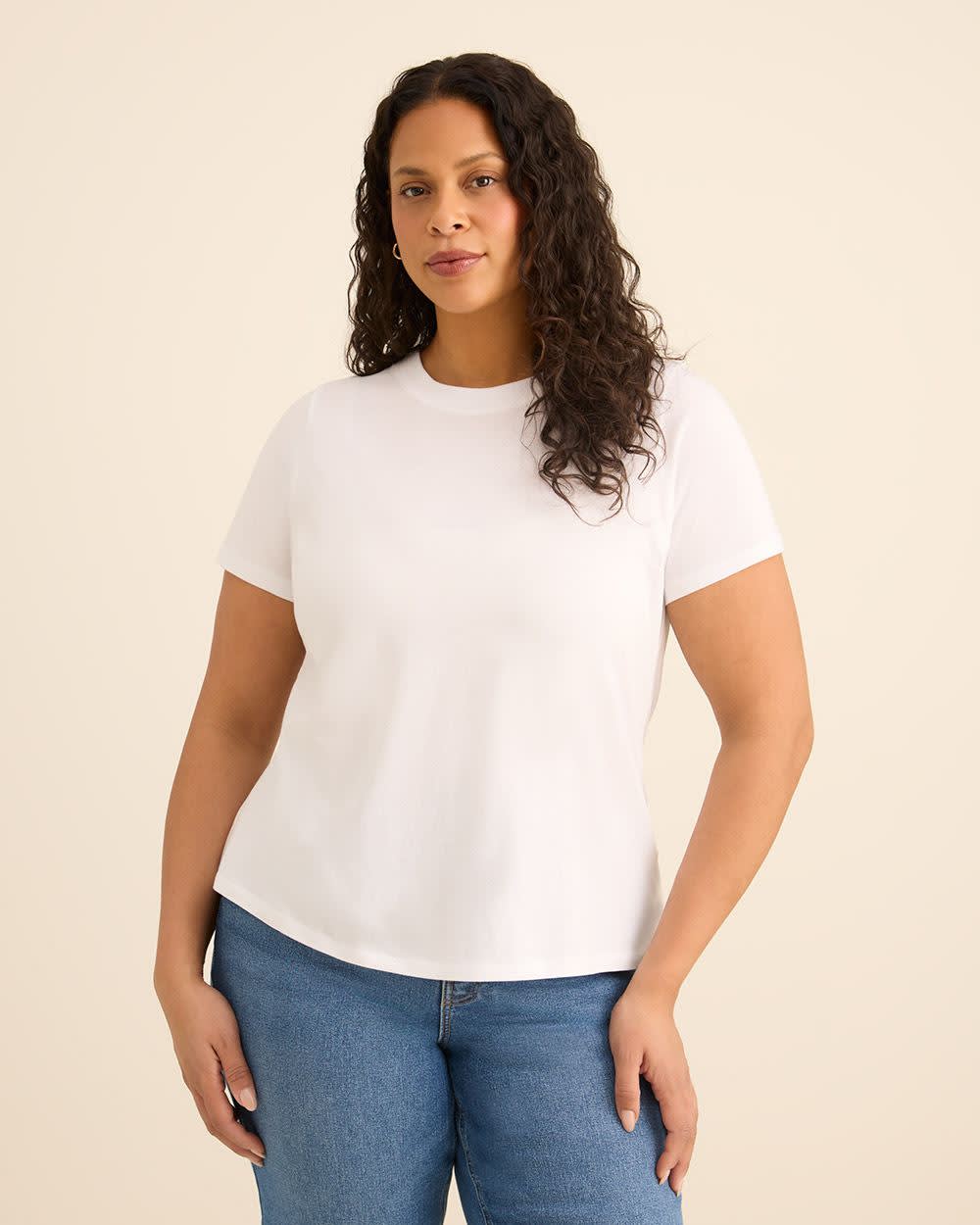 Crewneck Short-Sleeve Knit Top