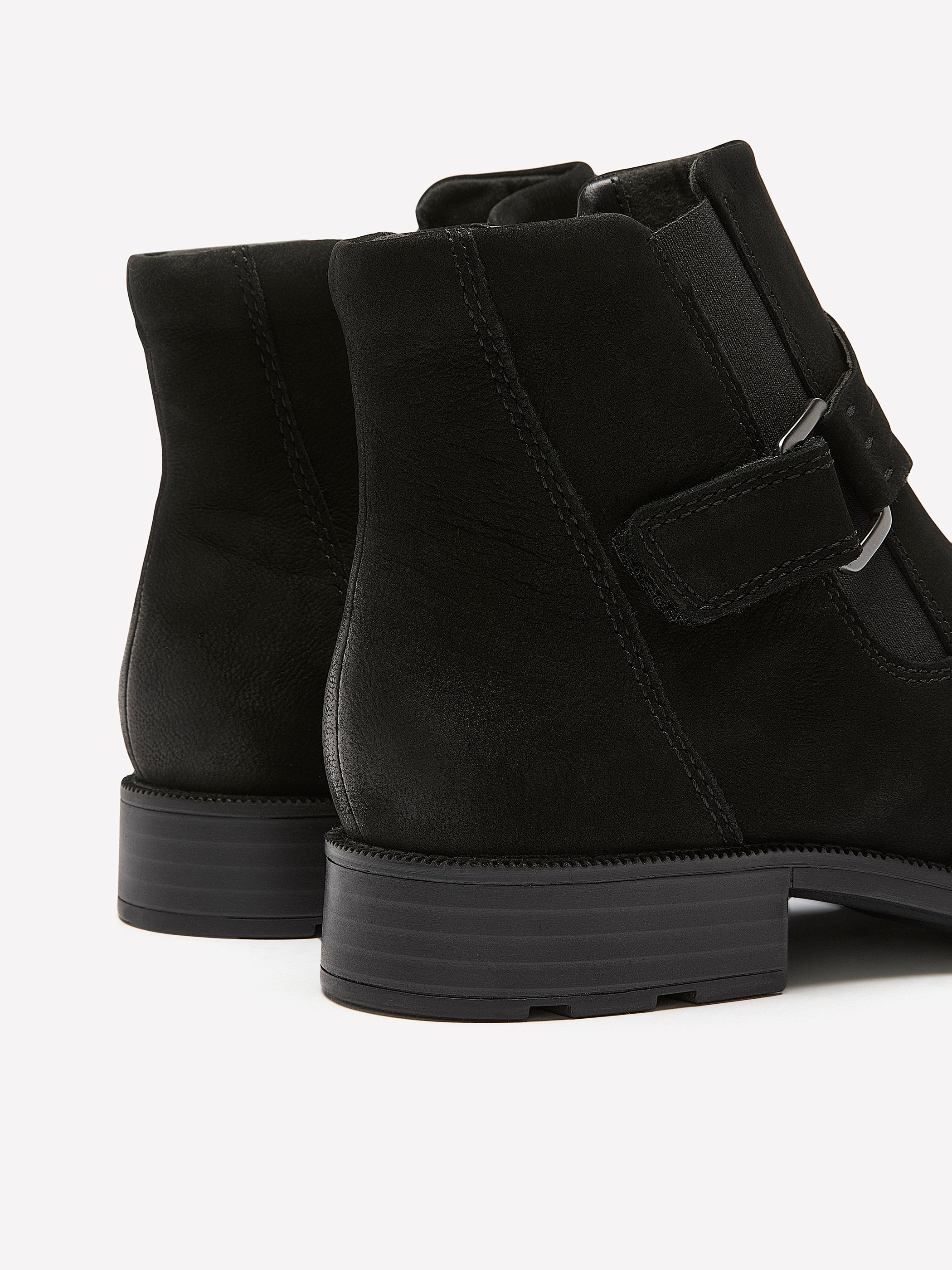 Wide Width, Adalynn Faye Black Nubuck Low-Heel Bootie - Clarks