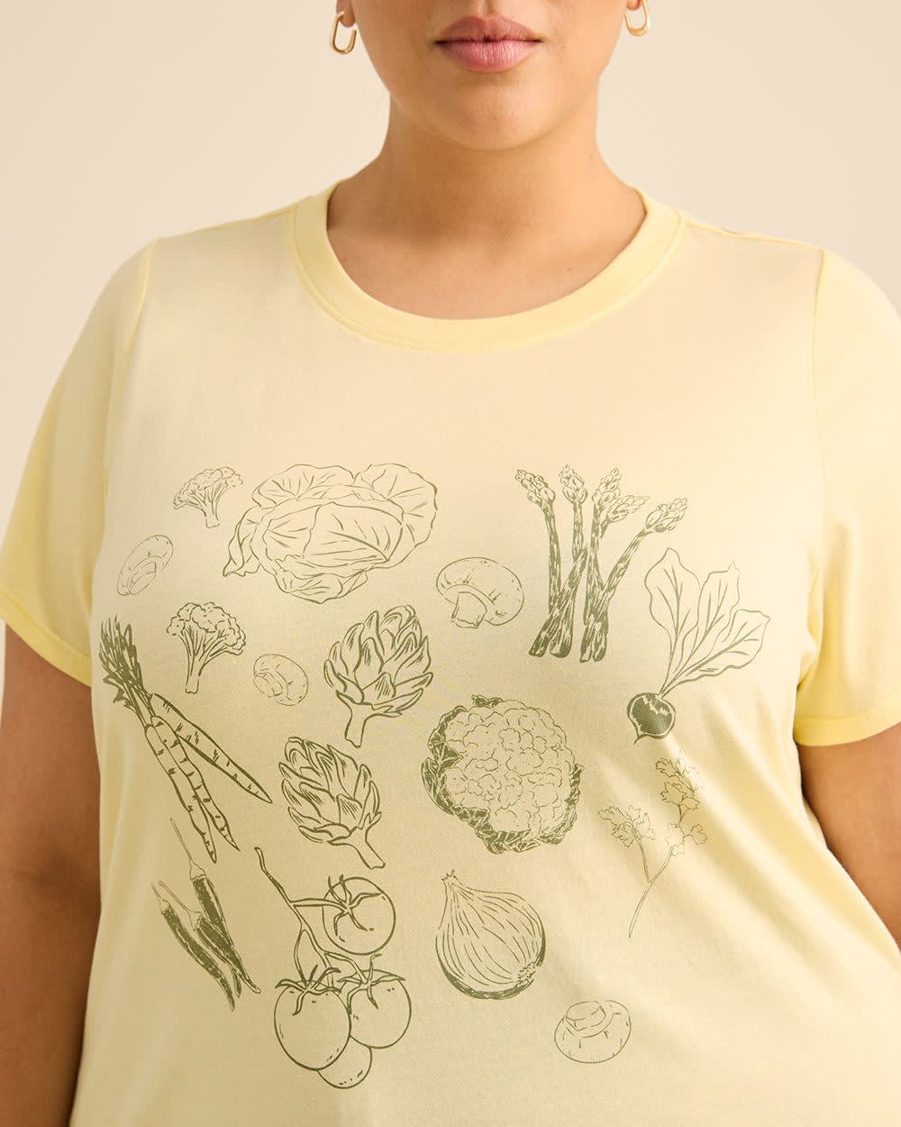 Crewneck Short-Sleeve Knit Top