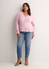 Responsible, Fit and Flare Peplum Button-Down Sweater