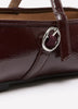Wide Width, Acora Burgundy Faux Leather Ballerina with Strap
