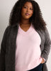 Pink Loose V-Neck Sweater