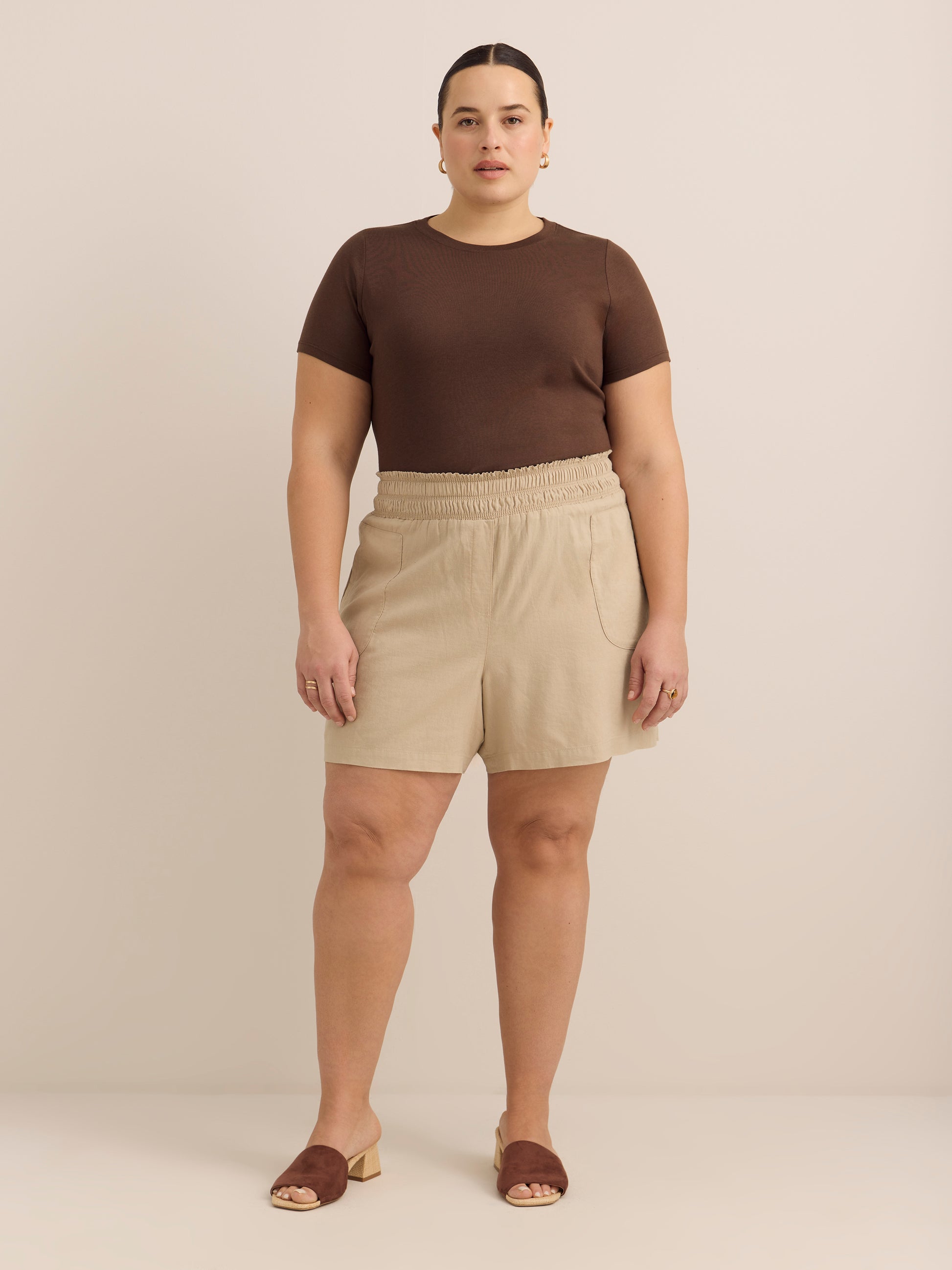 Crewneck Short-Sleeve Knit Top