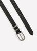 Black Faux Leather Belt with Double Metal Loop