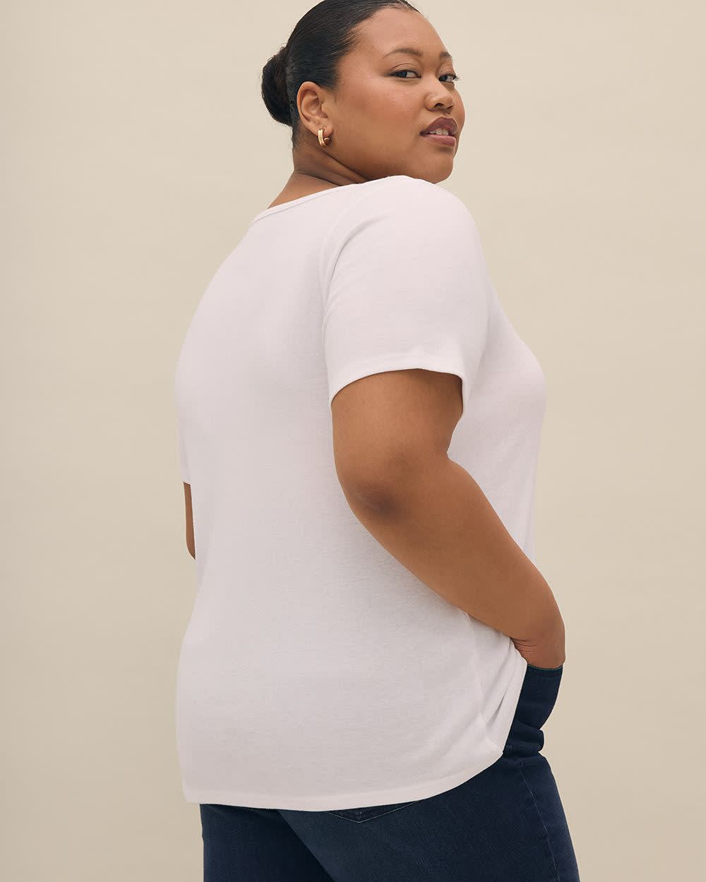 T-shirt côtelé, coupe girlfriend - Essentiels PENN.