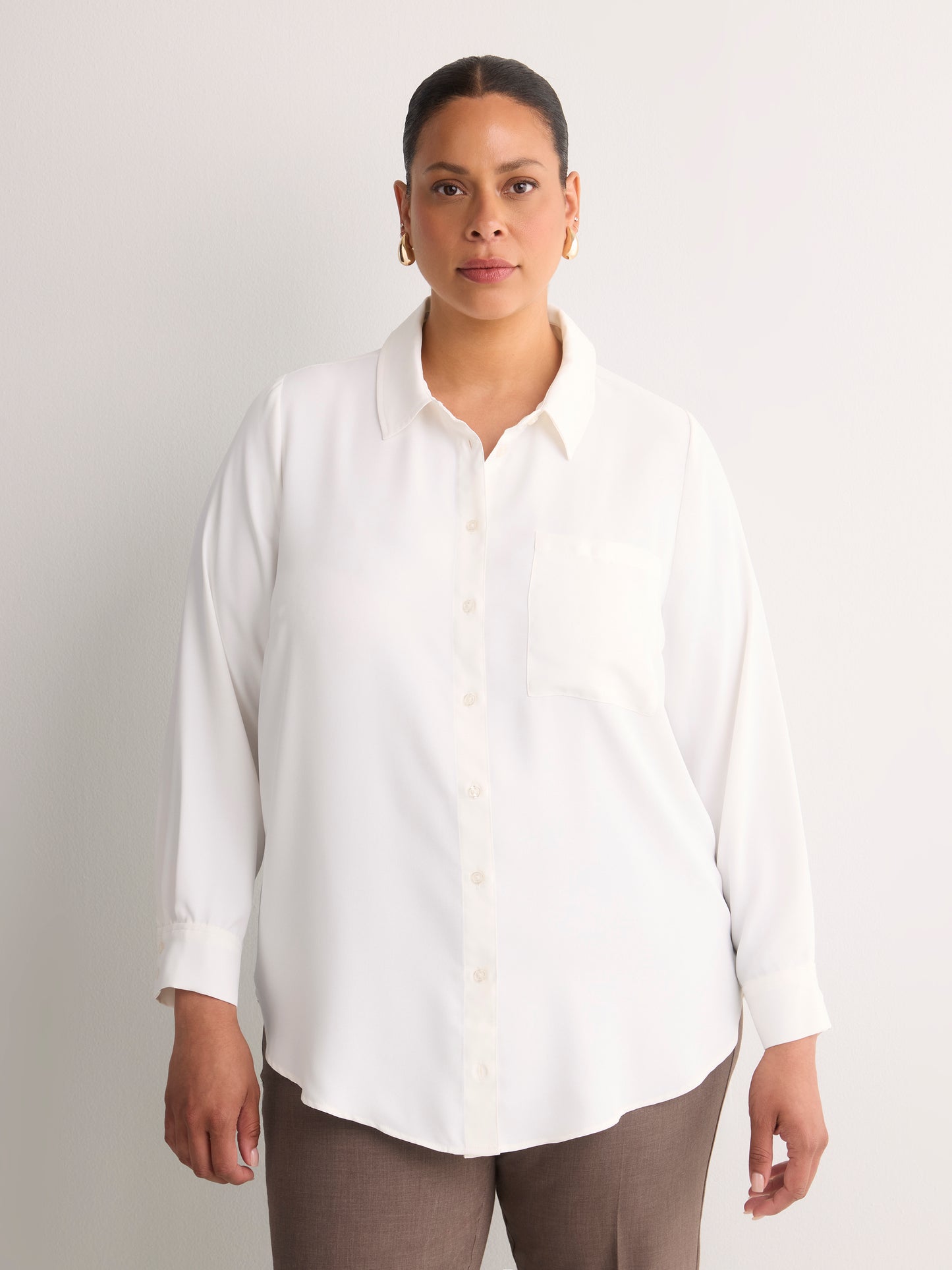 Silky Buttoned Down Tunic