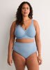 Blue Wireless Padded T-Shirt Bra with Lace - tiVOGLIO