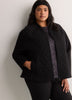 Black Quilted Straight-Fit Knit Jacket - Active Zone