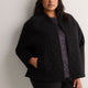 Black Quilted Straight-Fit Knit Jacket - Active Zone