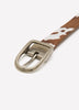 Reversible Faux Leather Denim Belt with D-Shaped Buckle