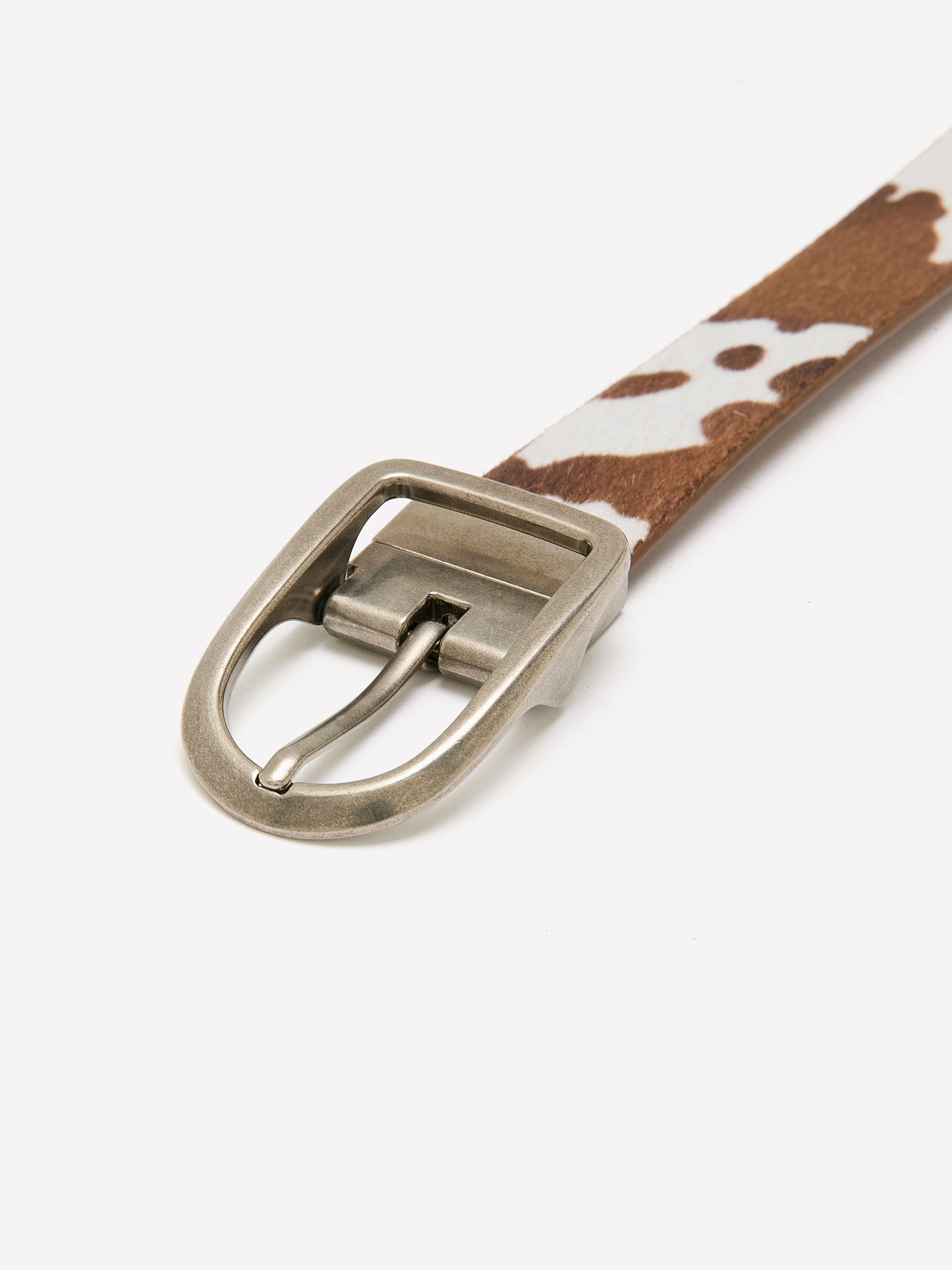Reversible Faux Leather Denim Belt with D-Shaped Buckle