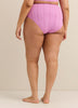 Violet High-Waist Mid-Leg Eyelet Swim Brief