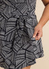 Black Geometric-Print Calabria Swim Dress - Raisins Curve