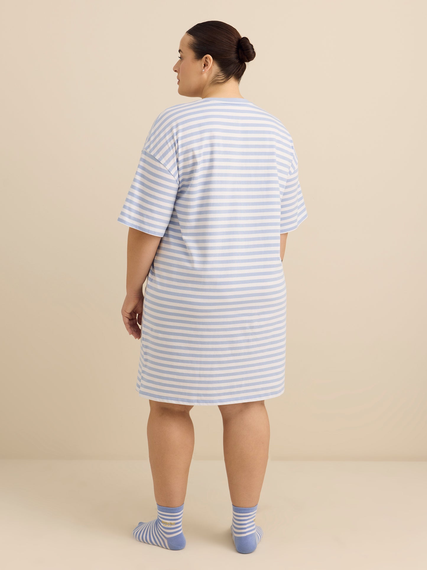 Robe de nuit à rayures et manches courtes - ti Voglio