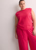 Linen-Blend Wide-Leg Crop Pant with Drawstring at Waistband