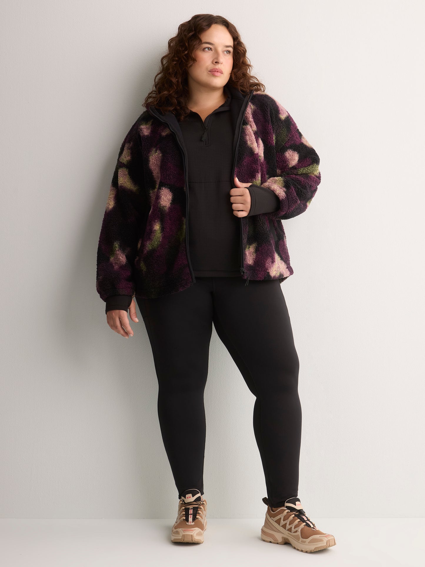 Black Long-Sleeve Half-Zip Textured Performance Pullover - Active Zone