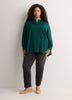 Pleated Buttoned-Down Slight Swing Blouse