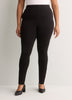 Responsible, Black Fashion Legging with Keyhole and Charm at Hem