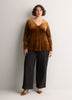 Fit-and-Flare Tie-Front Velvet Cardigan
