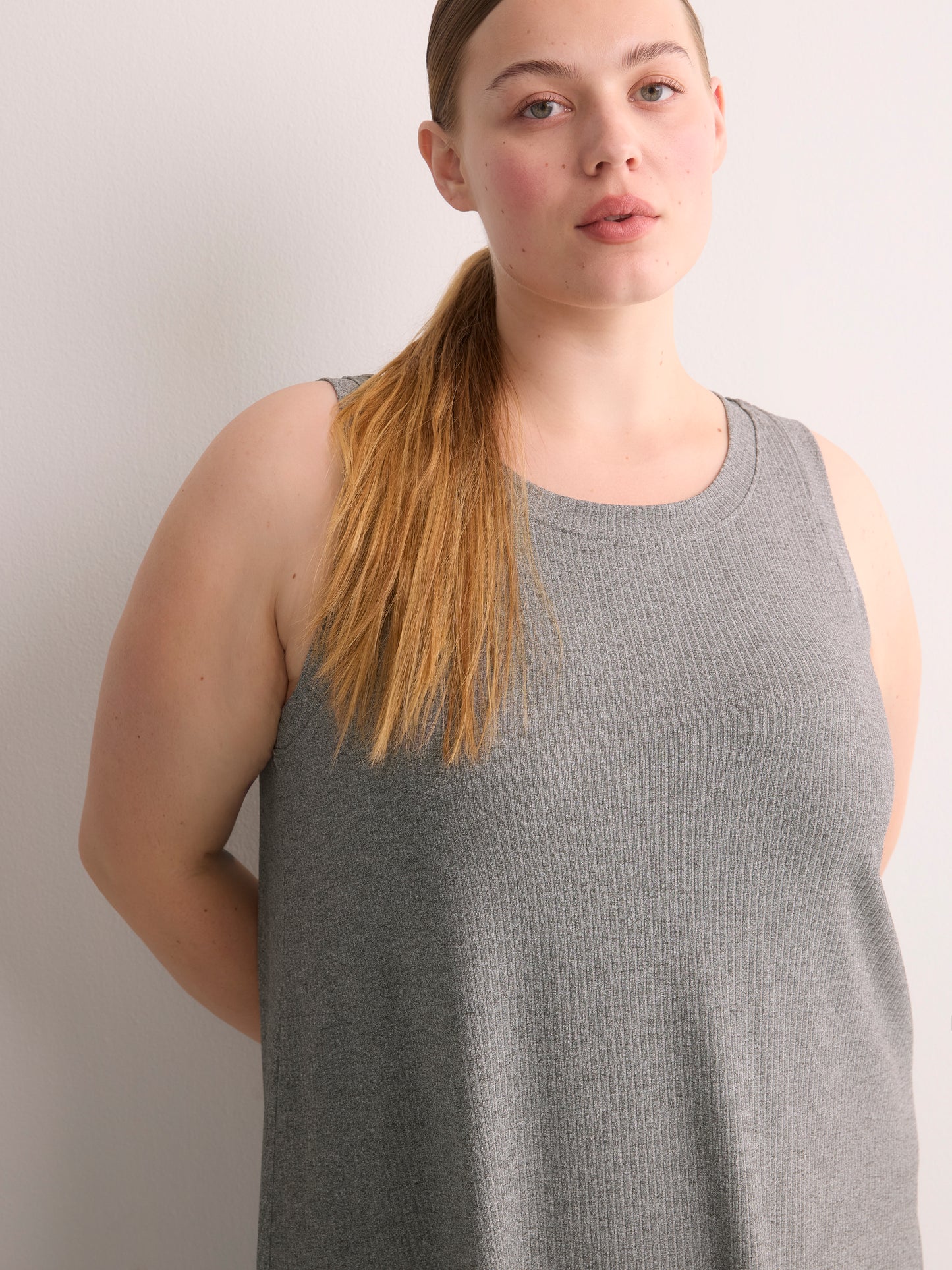 Sleeveless Long Rib Knit Sleepshirt - ti Voglio
