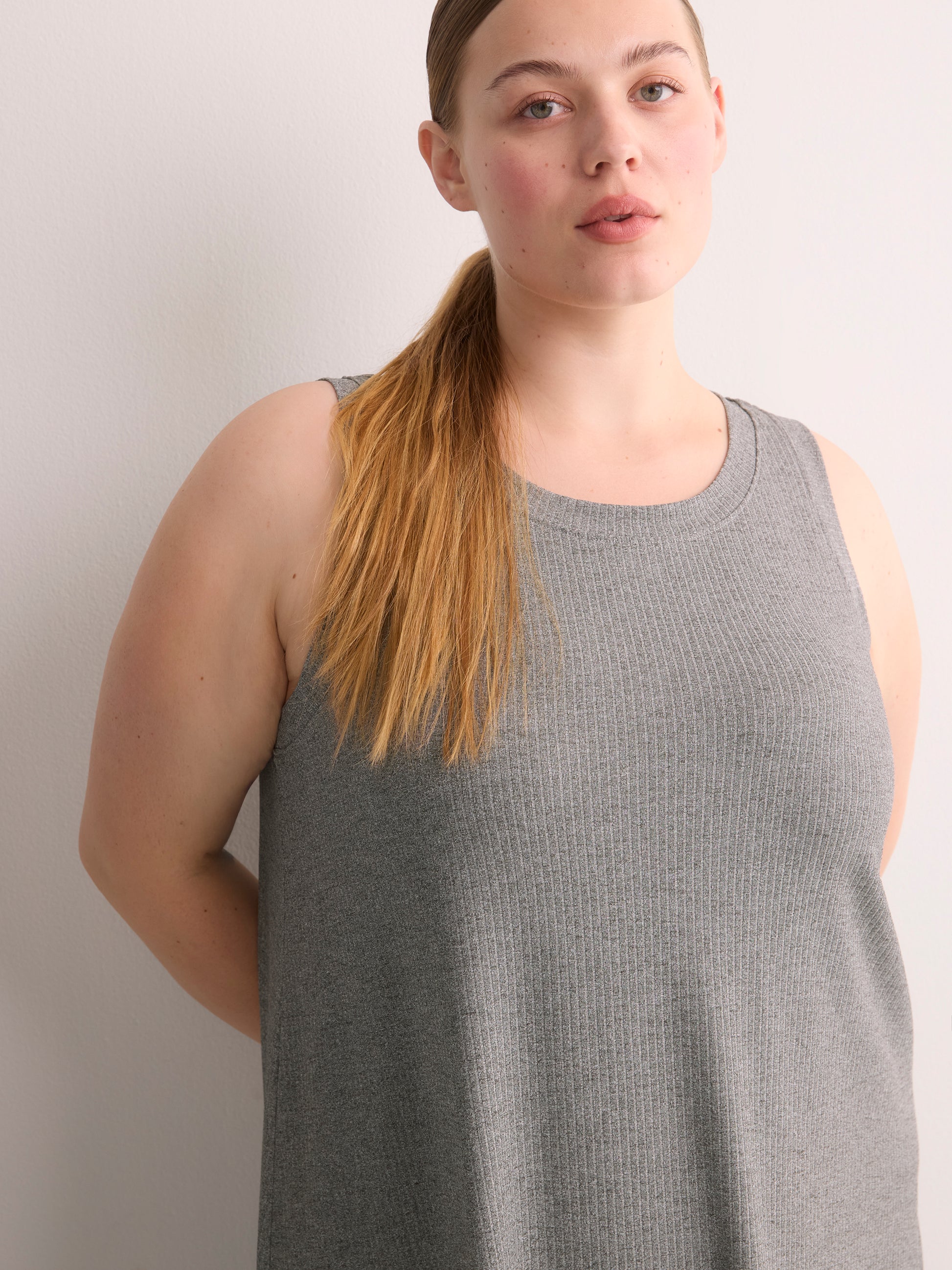 Sleeveless Long Rib Knit Sleepshirt - ti Voglio