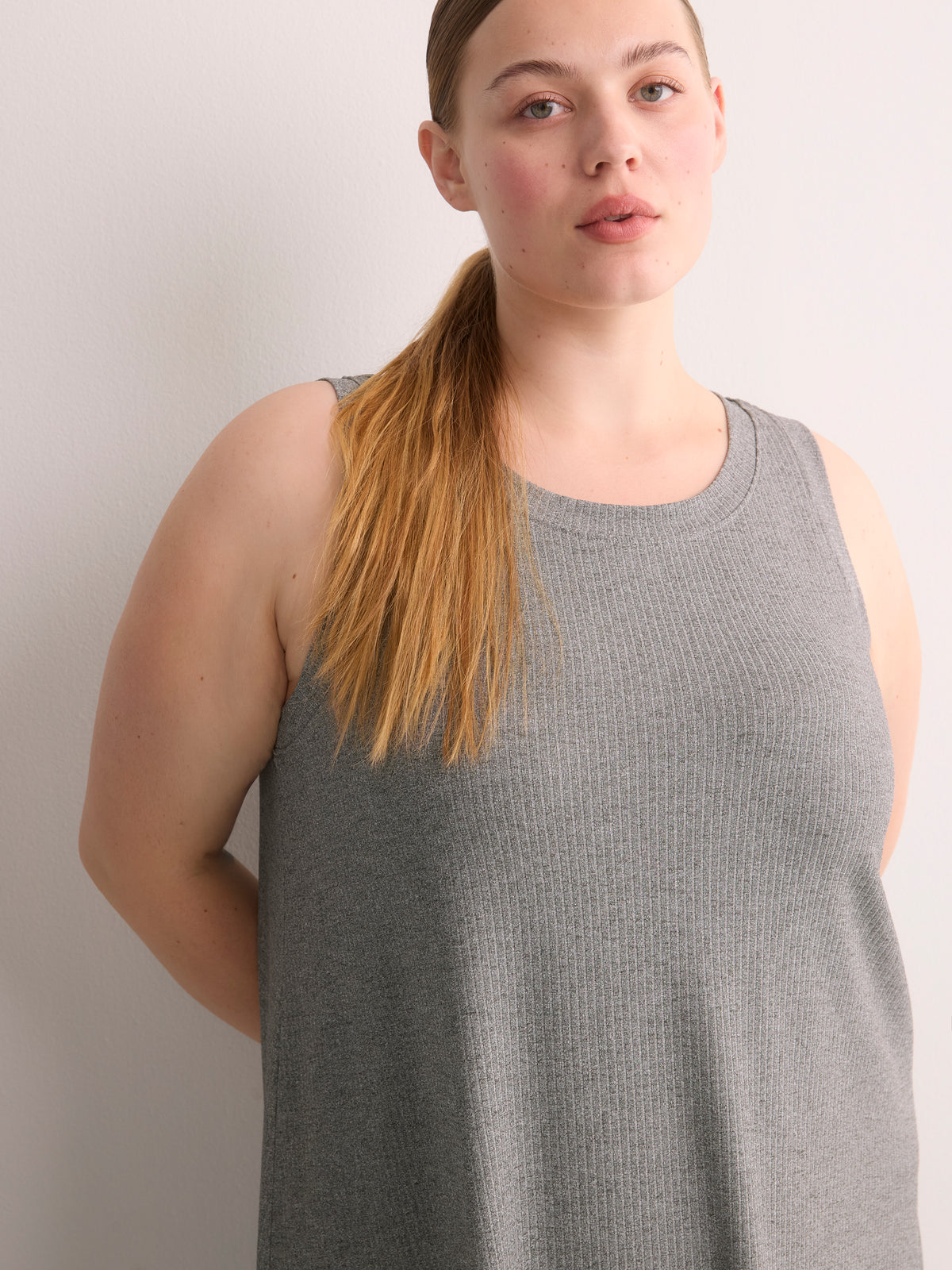 Sleeveless Long Rib Knit Sleepshirt - ti Voglio