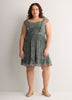 Fit-and-Flare Sangria Flutter Sleeve Dress