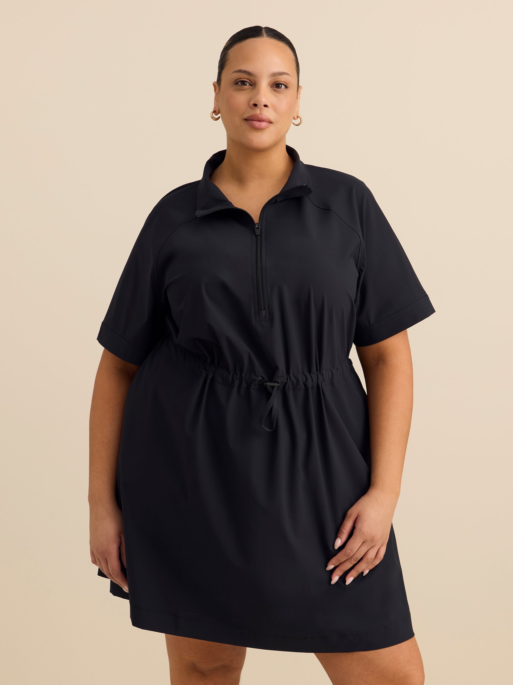 Knit Dress with Short Raglan Sleeves - ActiveZone