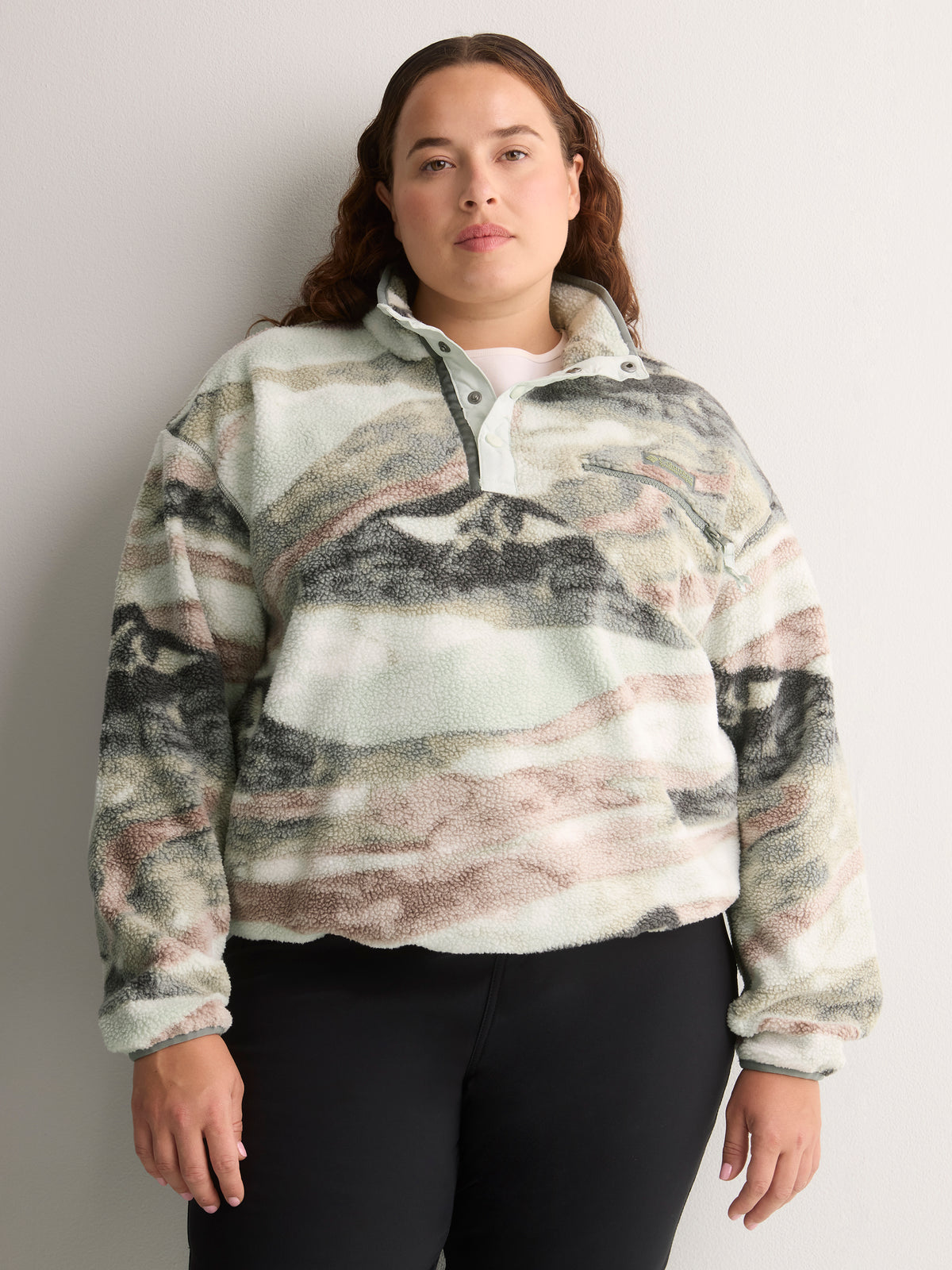 Helvetia II Printed Cropped Half-Snap Fleece Pullover - Columbia
