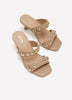 Extra Wide Width, Faux-Leather Two Studded Band Heel Sandal