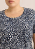 Curvy-Fit Dark Printed Short-Sleeve Crew-Neck Tee