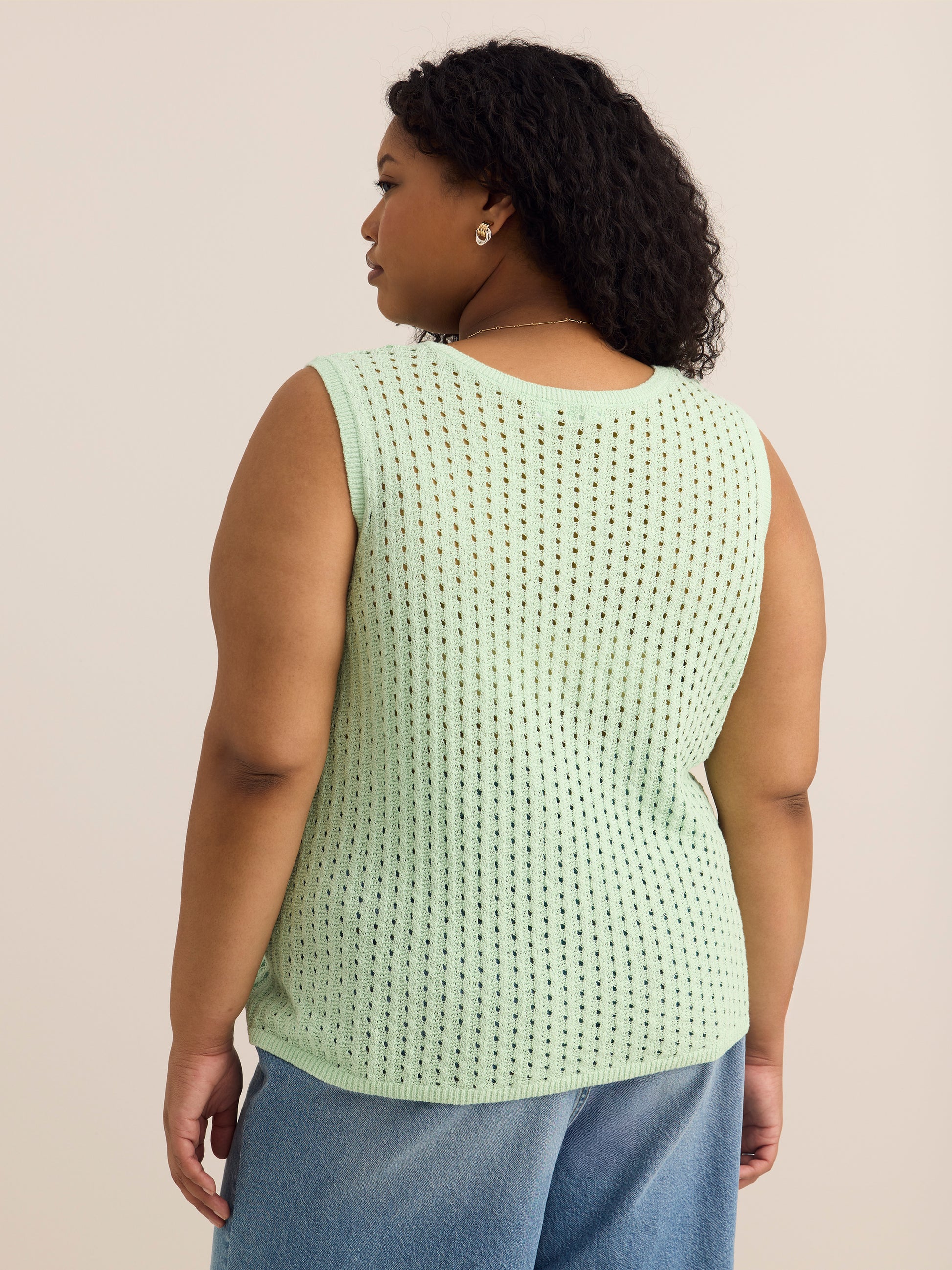 Buttoned-Down Sleeveless Sweater Vest