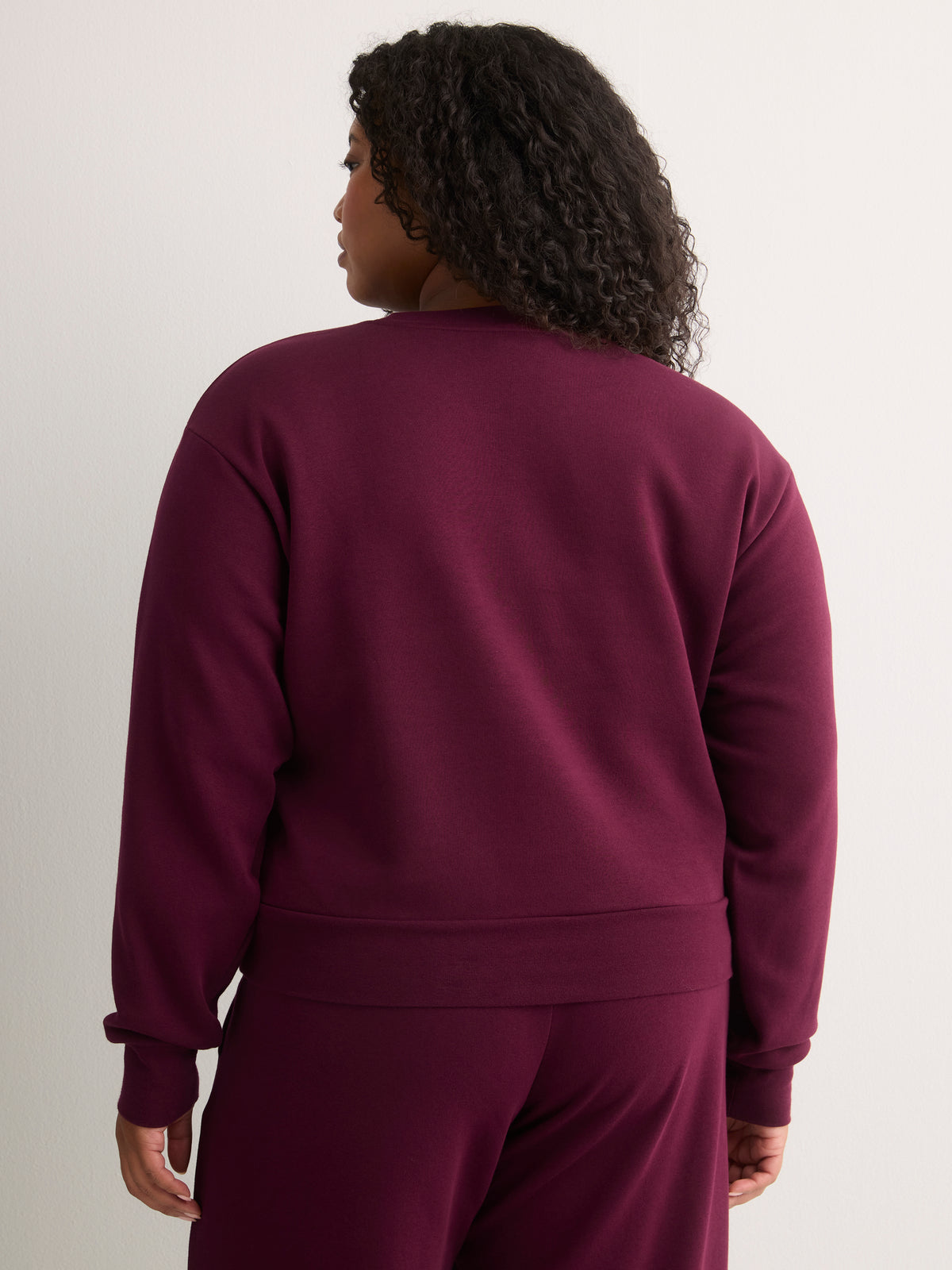 Burgundy Feel Cozy Fleece Sweatshirt with Small Logo - adidas