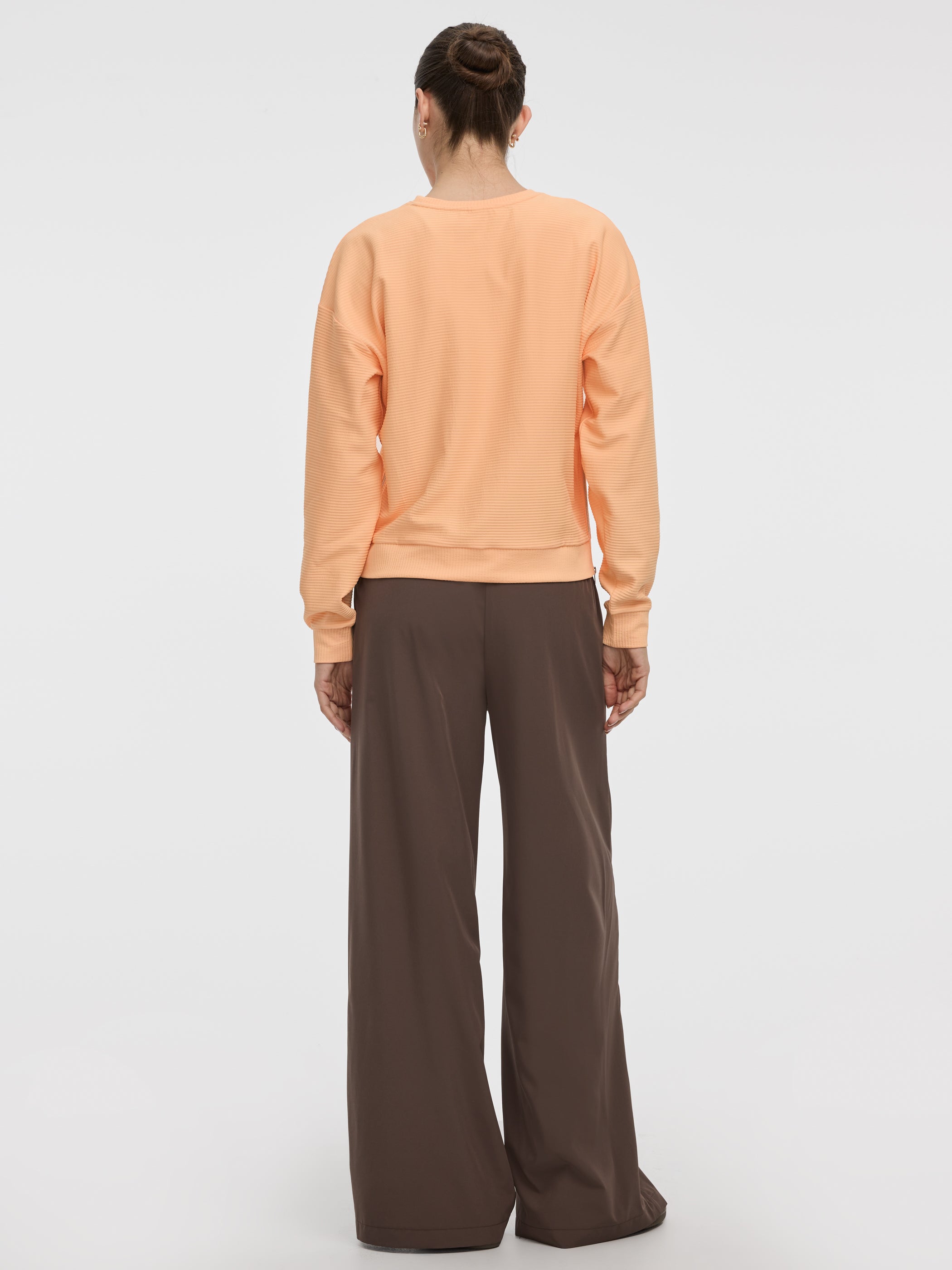 Crew-Neck Sweatshirt with Side Zippers - Hyba