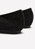 Extra Wide Width, Black Floral Textured Ballet Flats