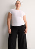 Woven Wide-Leg Slip-On Cropped Pant