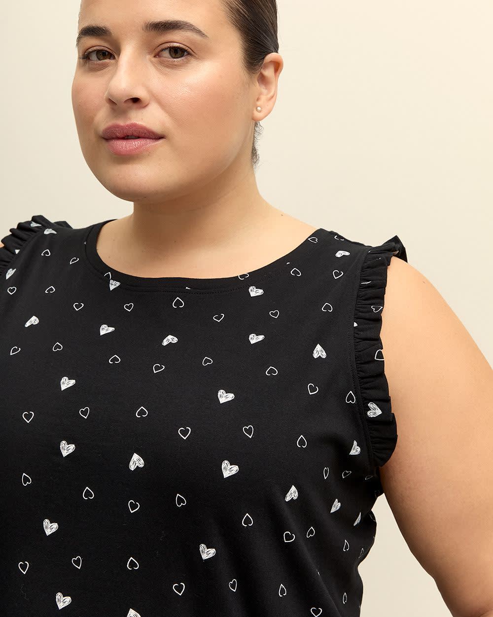 Chemise de nuit en coton à volants