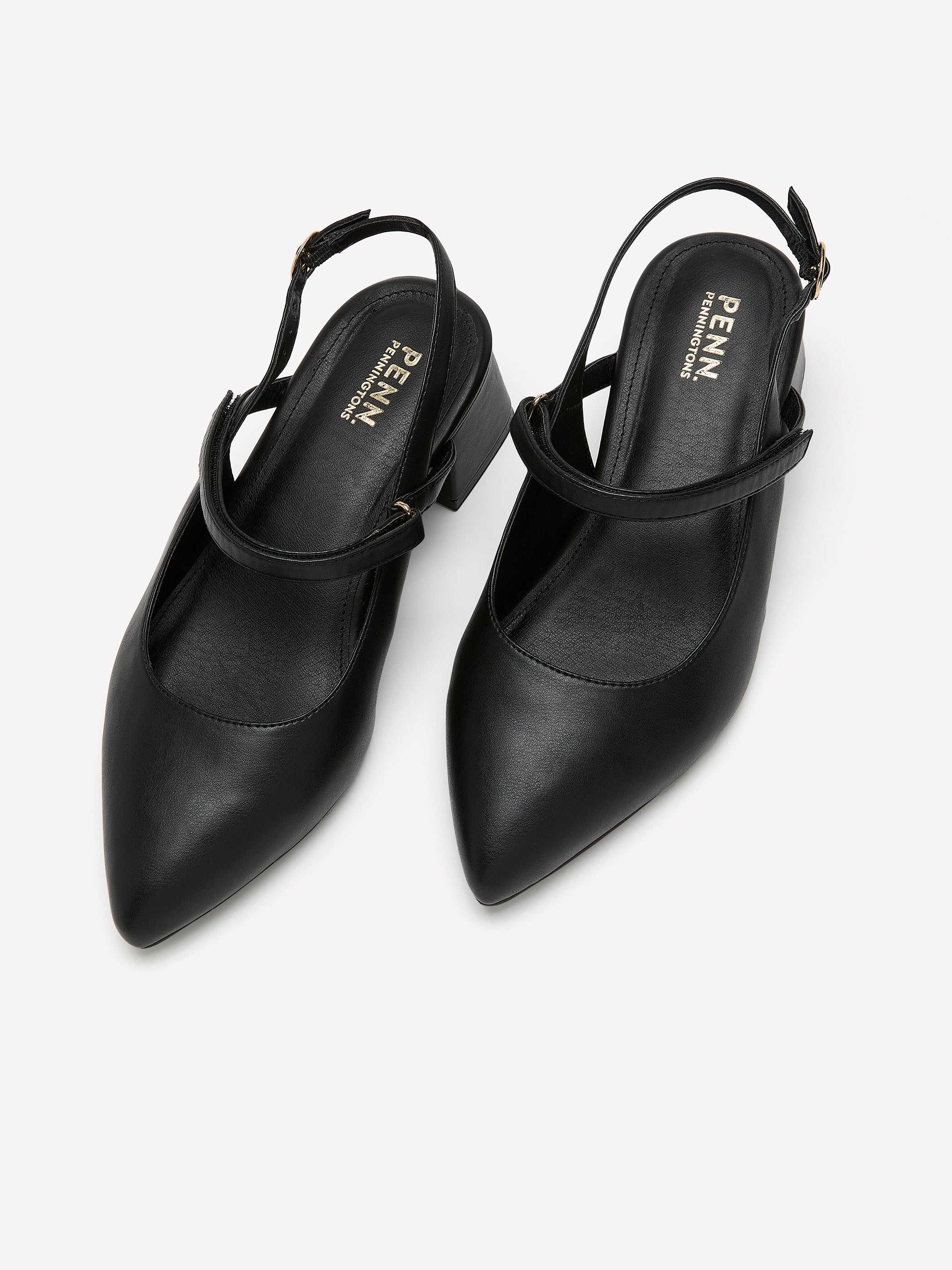 Extra Wide Width, Pointed-Toe Slingback with Block Heel