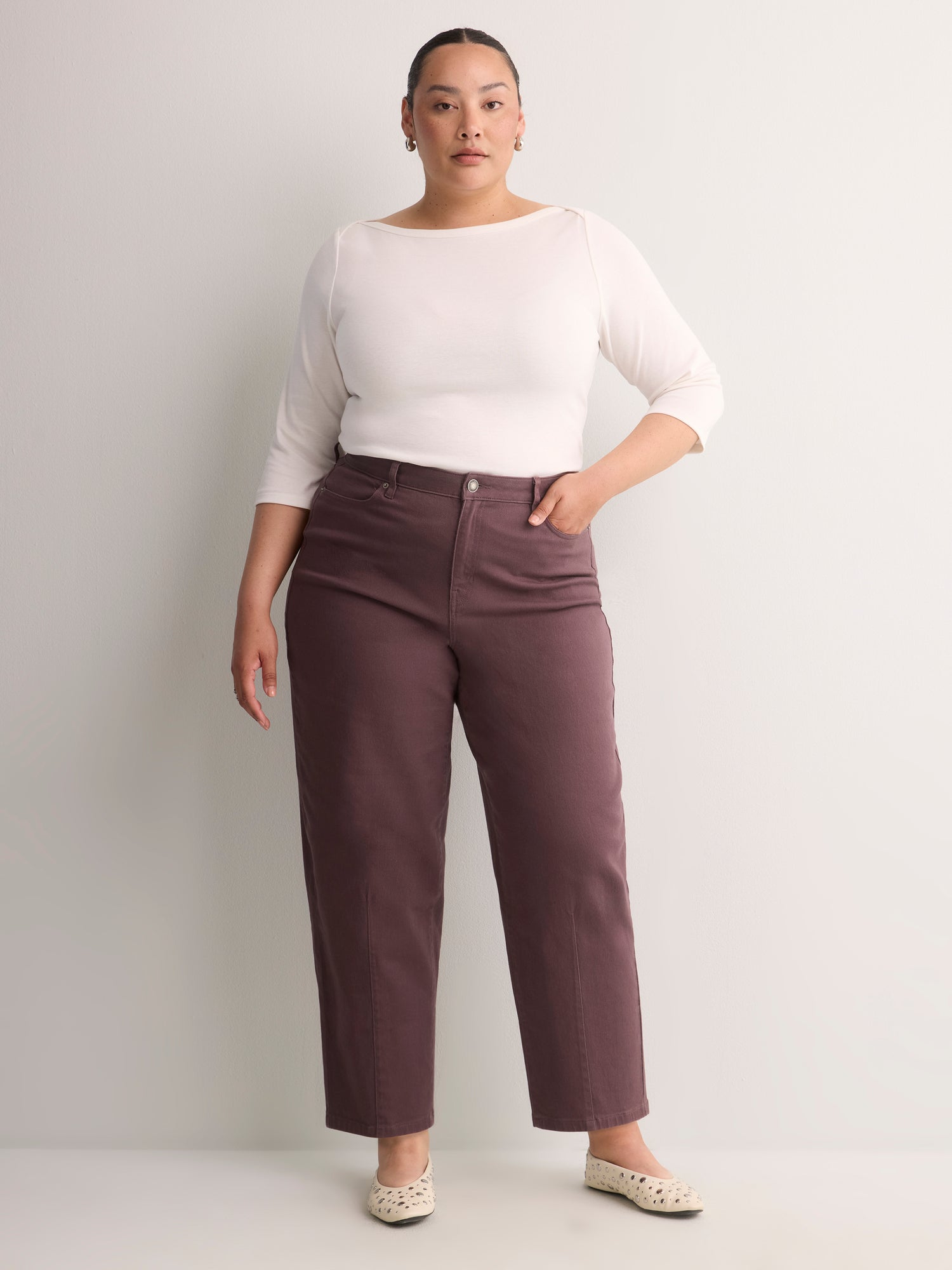 Blue Classic-Fit High-Rise Barrel Jeans - d/C jeans
