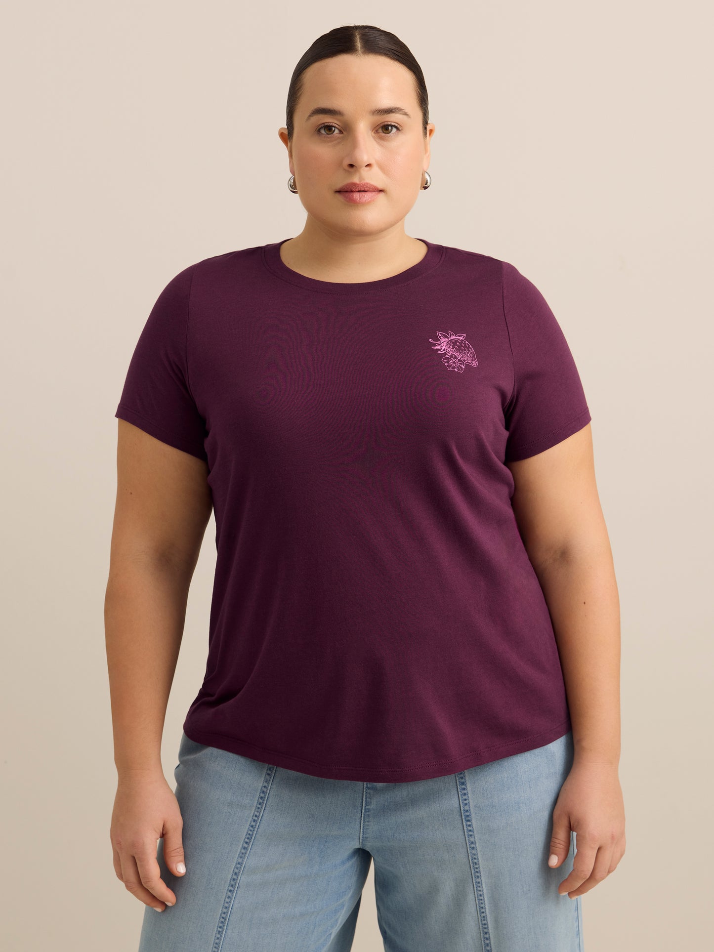 Haut à col rond et manches courtes